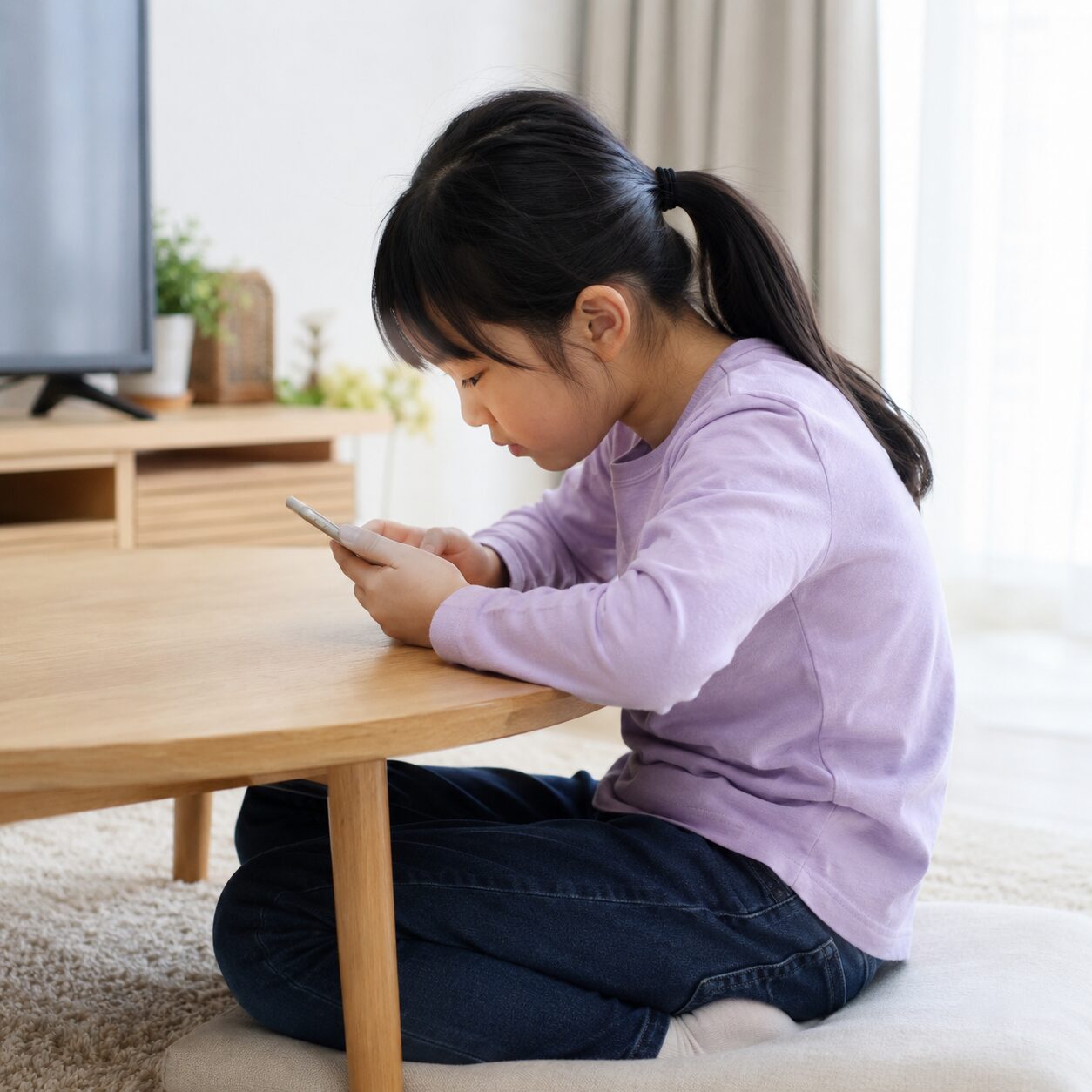 学生の猫背姿勢のイメージ