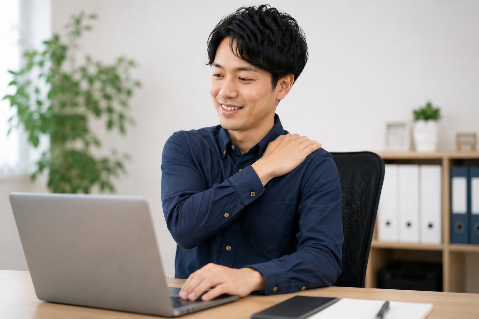 巻き肩の施術3回目の様子