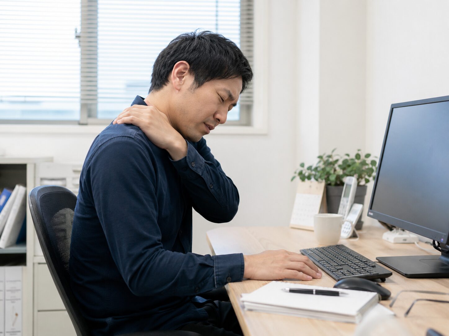 巻き肩や姿勢の崩れで悩む30代男性