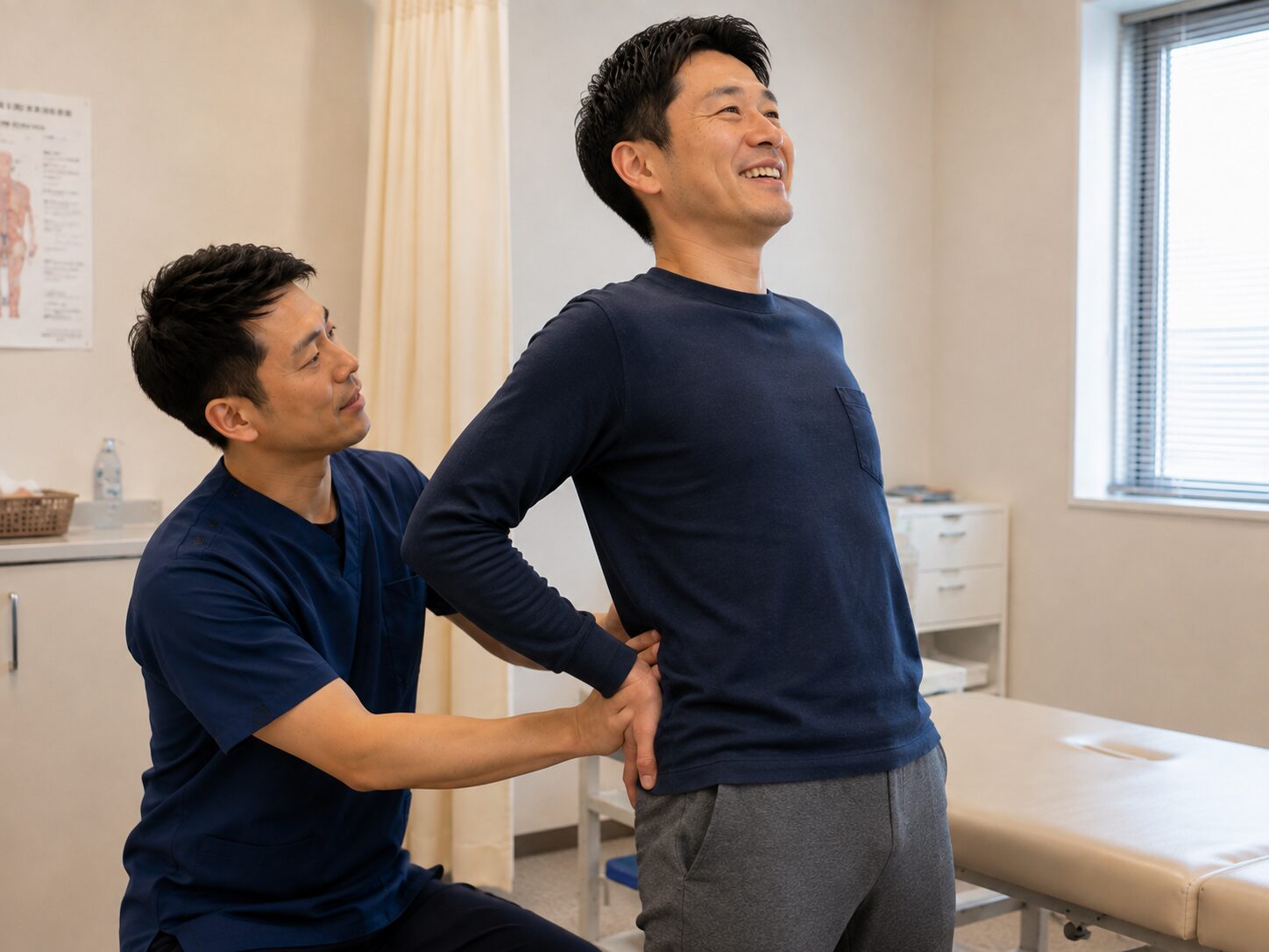 ぎっくり腰の2回目施術時の様子