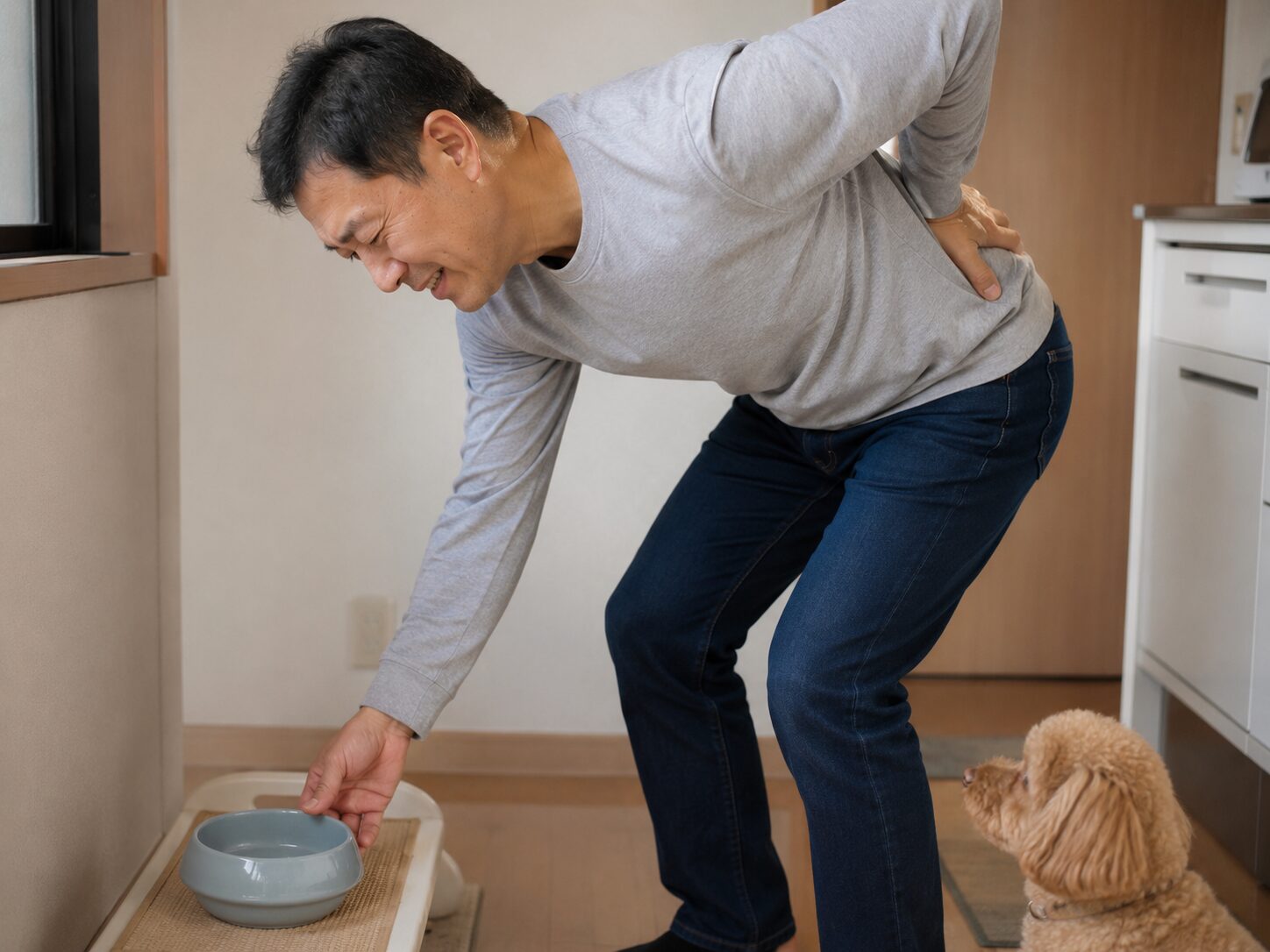 ギックリ腰により腰からお尻に強い痛みがあり、椅子に座ることも困難だった患者さま