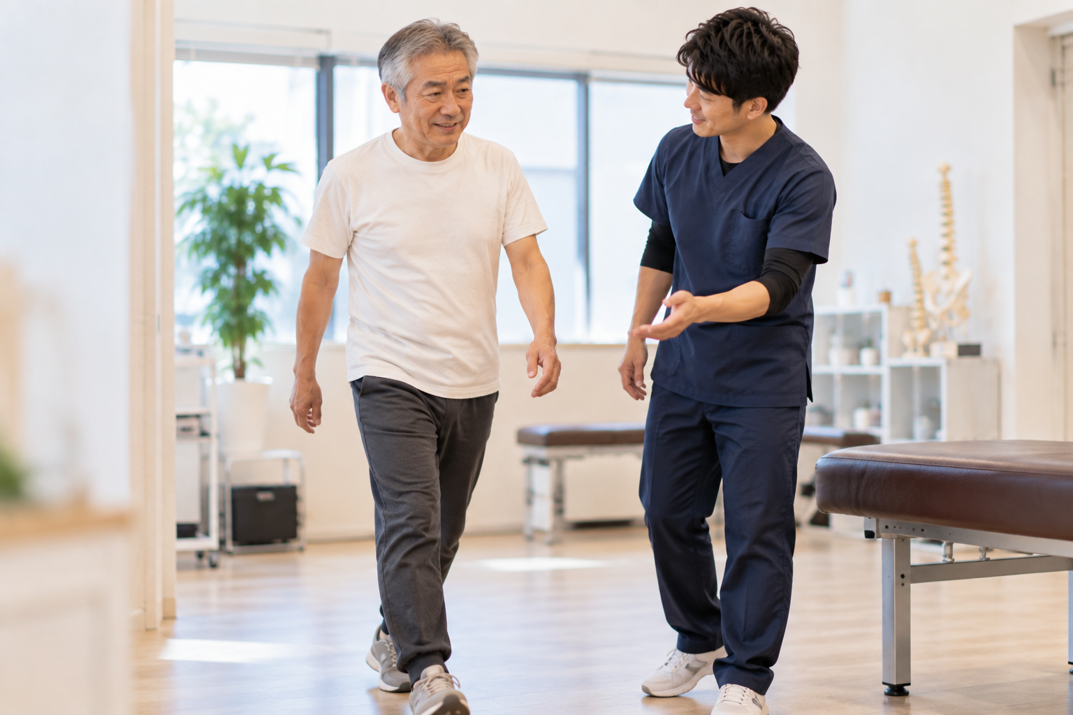 歩行時の身体の状態を確認するイメージ
