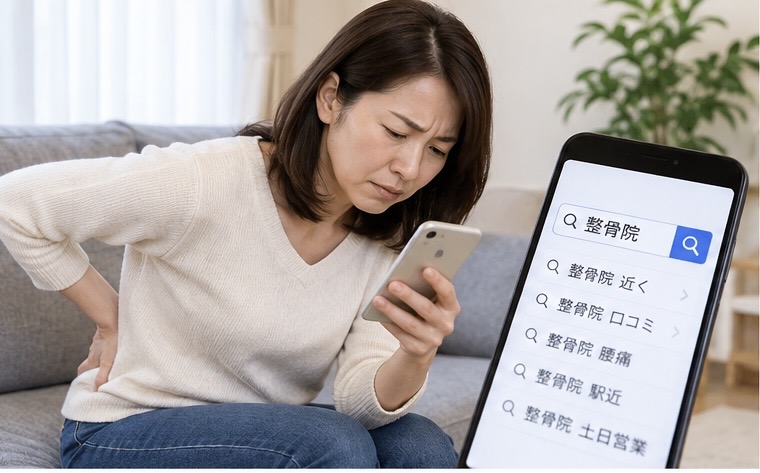 突然のぎっくり腰で来院された40代女性のイメージ