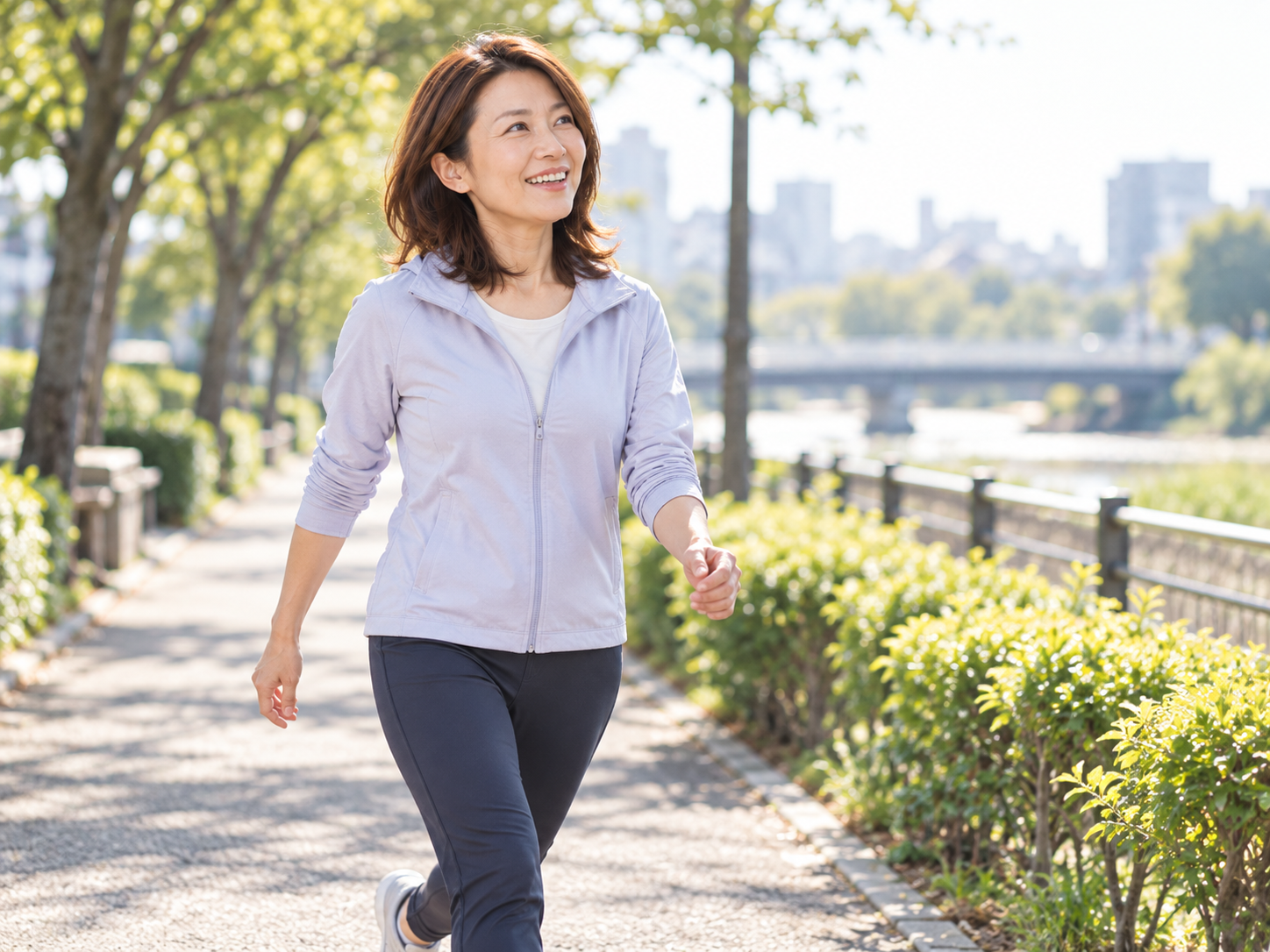 ぎっくり腰が落ち着き歩く習慣を始めた40代女性