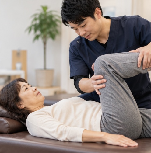 2回目の施術で身体の状態を確認するイメージ
