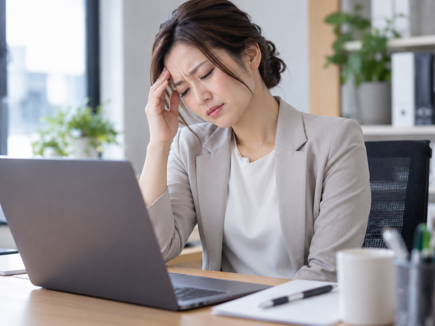 頭痛に悩む女性のイメージ