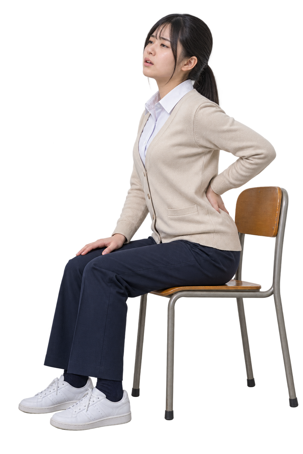 背筋を伸ばした姿勢を保ちにくいイメージ