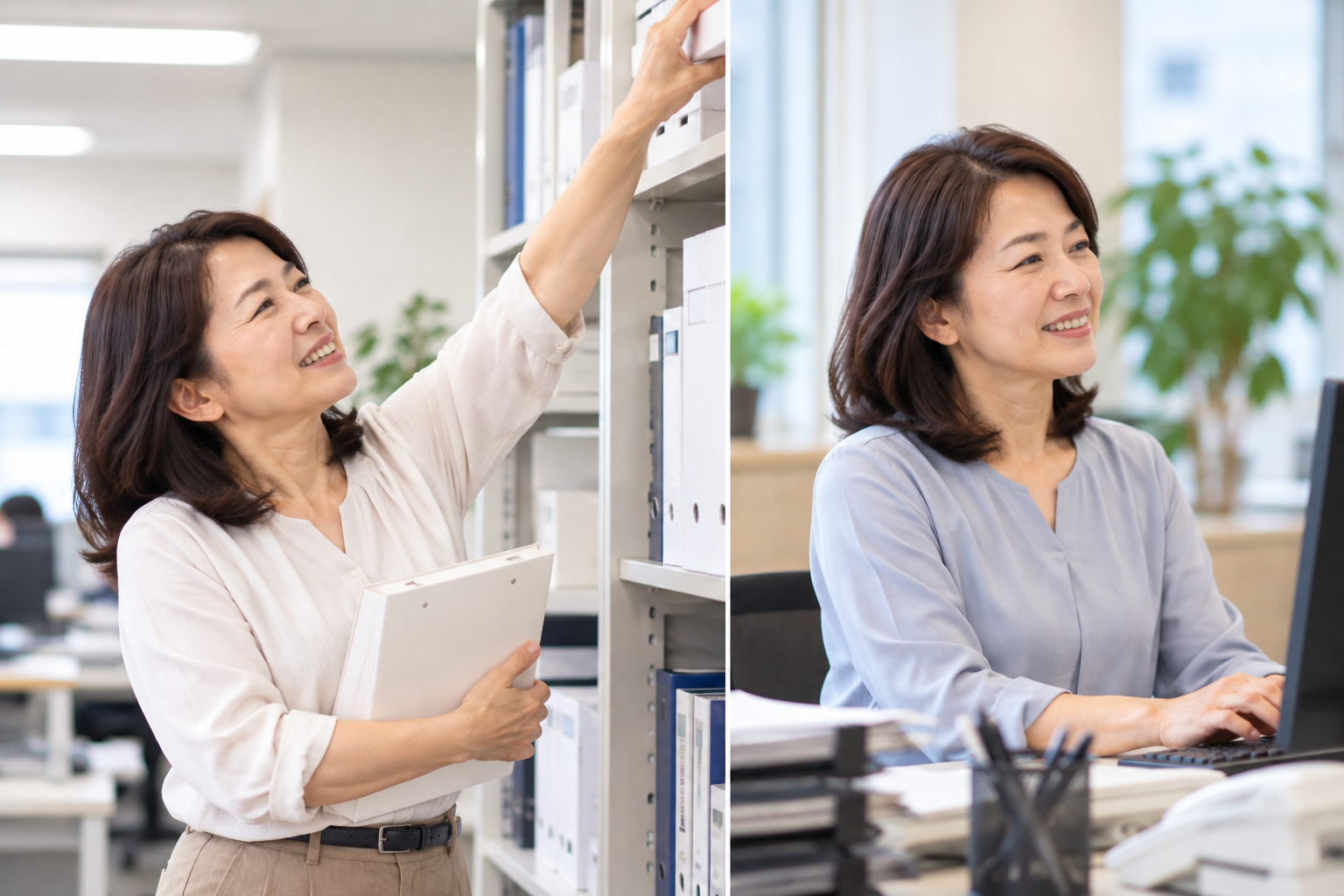 肩の痛みが軽減し、腕を上げやすくなった50代女性のイメージ