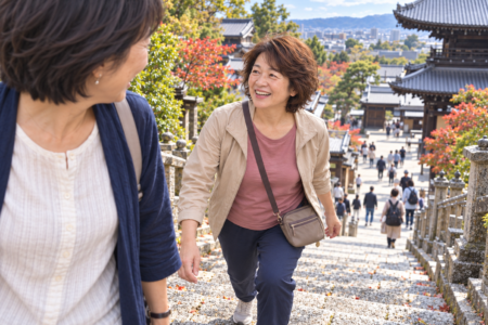 【膝の痛み改善ストーリー】階段を下りるたびに激痛が走った56歳女性｜諦めかけた京都旅行へ