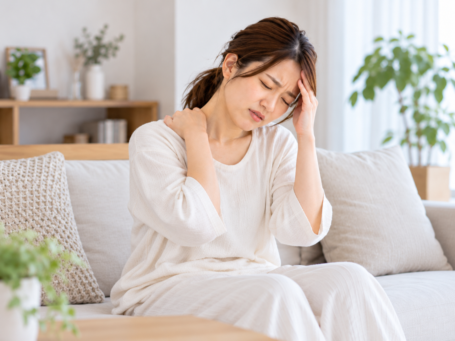 授乳中の首肩こりと頭痛についてのイメージ